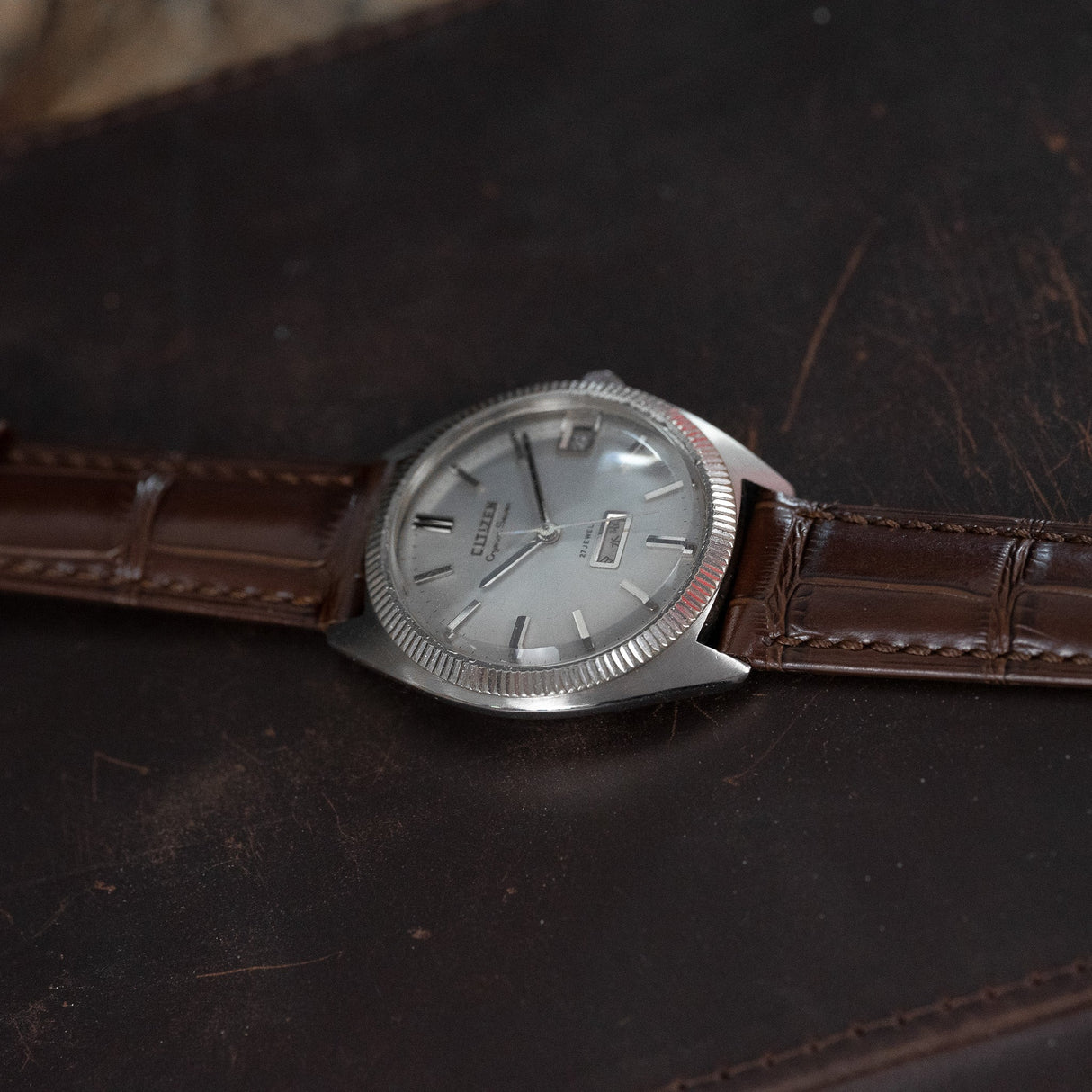 Bracelet montre cuir croco - CHRONOS CLASSICS