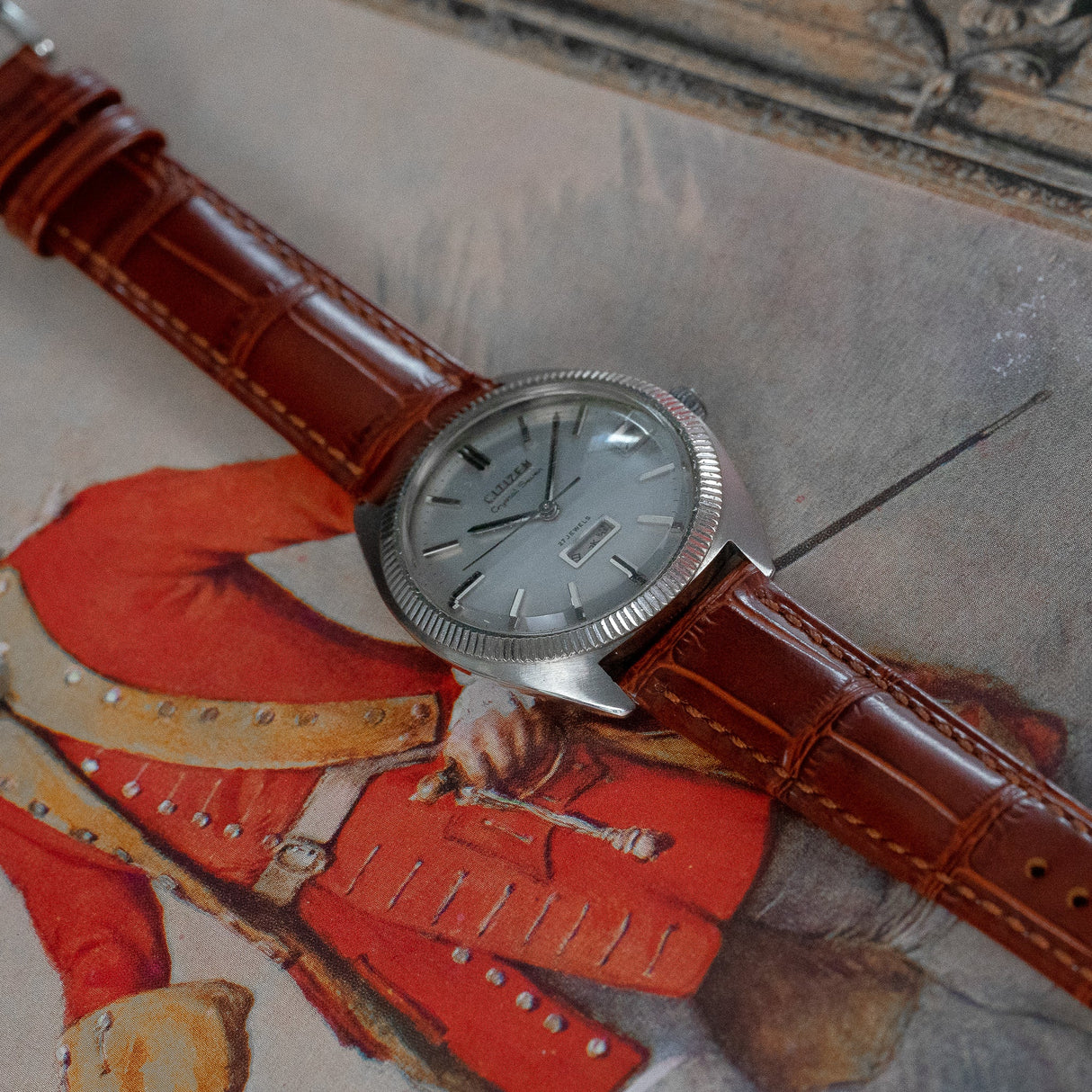 Bracelet montre cuir croco - CHRONOS CLASSICS