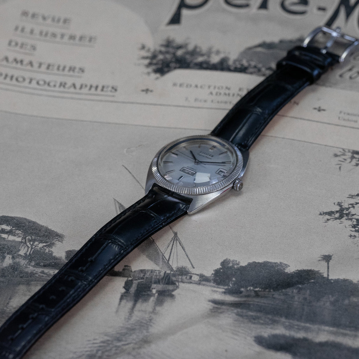 Bracelet montre cuir croco - CHRONOS CLASSICS