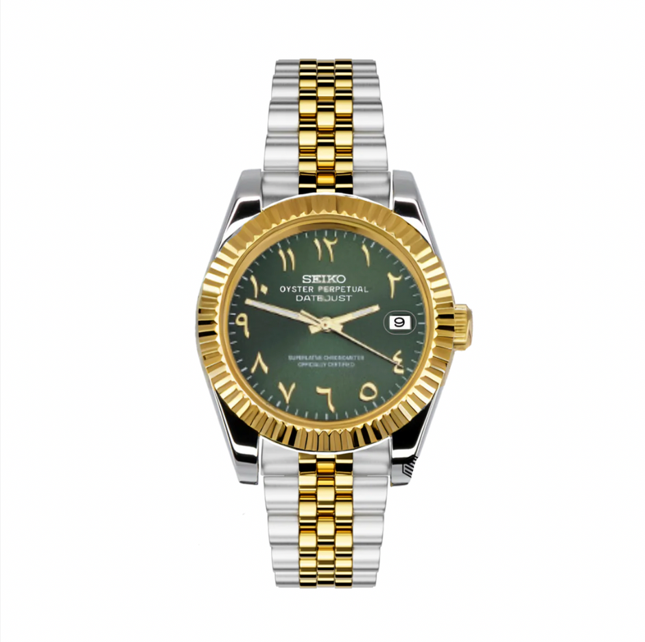 MOD DATE JUST - BI-TON GOLD ARABIC GREEN